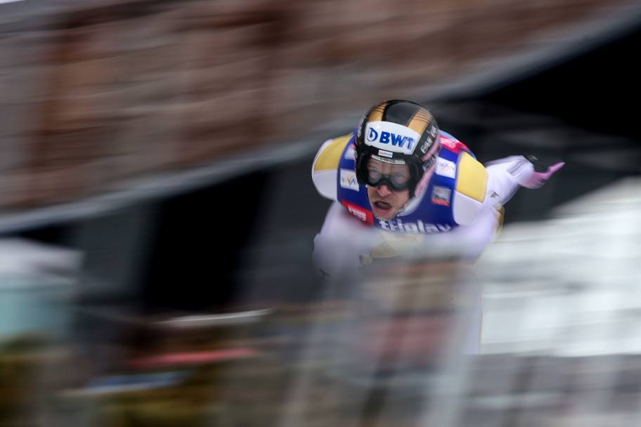 Il saltatore ceco Roman Koudelka durante la coppa del mondo di salto in Slovenia (Afp)